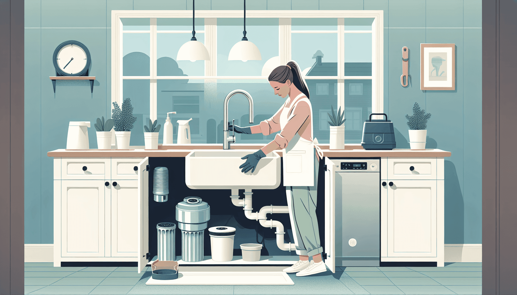 Cocina moderna con nuevas mejoras y accesorios de plomería